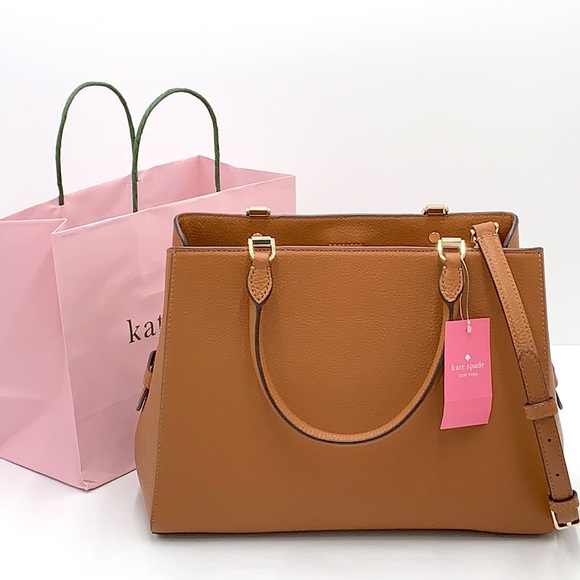 Kate Spade Leila Medium Triple Compartment Satchel Warm Ginger - Picture 3 of 16